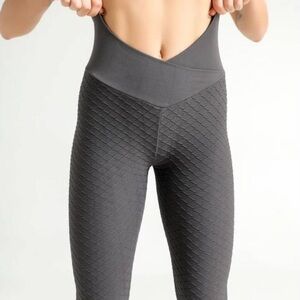 NV Gym Wear Freya Leggings - Graphite Textured Butt Scrunch
